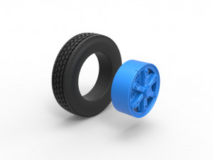 Front 6 spoke wheel of old school truck Scale 1 to 25 3D Принт Модель