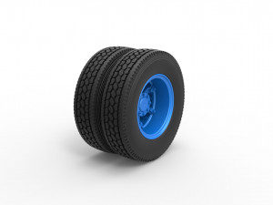 Rear 6 spoke wheel of old school truck Scale 1 to 25 3D Print Model