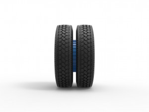 Rear 6 spoke wheel of old school truck Scale 1 to 25 3D Print Model