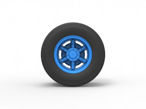 Rear 6 spoke wheel of old school truck Scale 1 to 25 3D Print Model