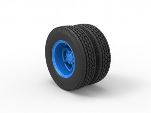 Rear 6 spoke wheel of old school truck Scale 1 to 25 3D Print Model