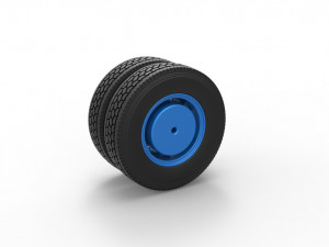 Rear 6 spoke wheel of old school truck Scale 1 to 25 3D Print Model