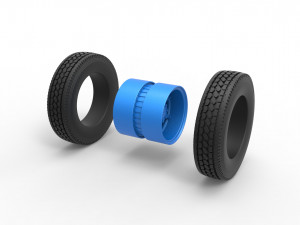Rear 6 spoke wheel of old school truck Scale 1 to 25 3D Print Model