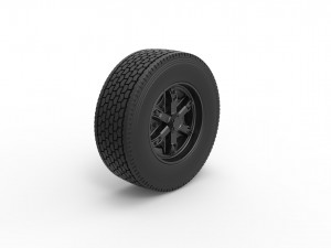 Front float 6 spoke wheel of old school truck Scale 1 to 25 3D Print Model