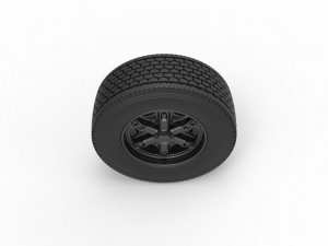 Front float 6 spoke wheel of old school truck Scale 1 to 25 3D Print Model