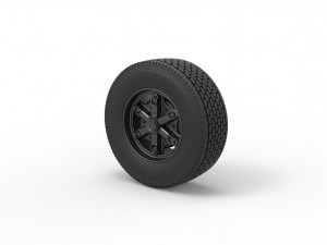Front float 6 spoke wheel of old school truck Scale 1 to 25 3D Print Model