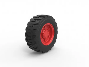 Heavy equipment wheel Scale 1 to 25 3D Print Model
