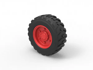Heavy equipment wheel Scale 1 to 25 3D Print Model