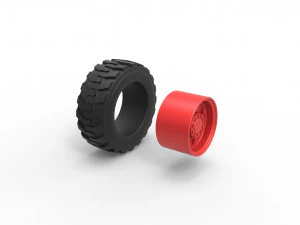 Heavy equipment wheel Scale 1 to 25 3D Print Model