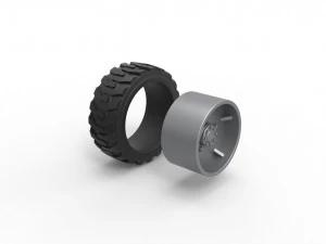 Heavy equipment wheel 2 Scale 1 to 25 3D Print Model