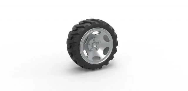 Demolition derby rear wheel Scale 1 to 25 3D Print Model .c4d .max .obj .3ds .fbx .stl .blend 