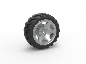 Demolition derby rear wheel Scale 1 to 25 Modello di stampa 3D