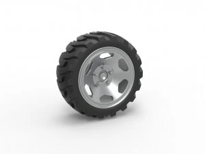 Demolition Derby-Hinterrad im Ma&szlig;stab 1 bis 25 3D Druckmodell