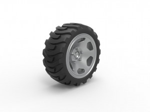 Demolition derby rear wheel Scale 1 to 25 Modello di stampa 3D