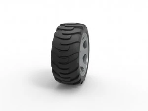 Demolition derby rear wheel Scale 1 to 25 3D Print Model