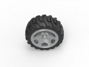 Demolition derby rear wheel Scale 1 to 25 Modello di stampa 3D