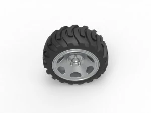 Demolition derby rear wheel Scale 1 to 25 3D Print Model