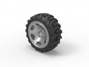 Demolition derby rear wheel Scale 1 to 25 Modello di stampa 3D