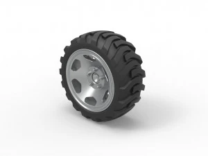 Demolition derby rear wheel Scale 1 to 25 3D Print Model