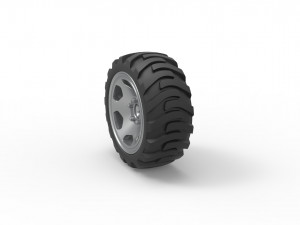 Demolition derby rear wheel Scale 1 to 25 Modello di stampa 3D