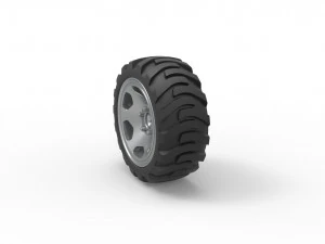 Demolition derby rear wheel Scale 1 to 25 3D Print Model
