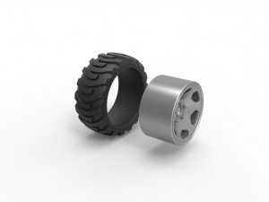 Demolition derby rear wheel Scale 1 to 25 Modello di stampa 3D