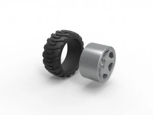 Demolition derby rear wheel Scale 1 to 25 3D Print Model