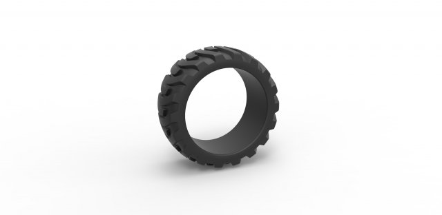 Demolition derby rear tire Scale 1 to 25 3D 打印模型 .c4d .max .obj .3ds .fbx .stl .blend 