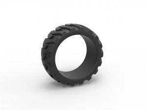 Demolition derby rear tire Scale 1 to 25 3D Print Model