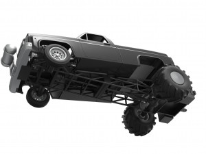 Old school pulling truck 2wd Scale 1 to 25 Modelo de Impressão 3D