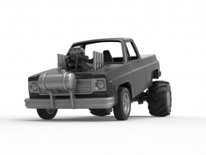Old school pulling truck 2wd Scale 1 to 25 Modelo de Impressão 3D