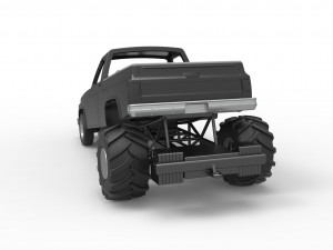 Old school pulling truck 2wd Scale 1 to 25 Modelo de Impressão 3D