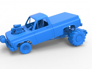 Old school pulling truck 2wd Scale 1 to 25 Modelo de Impressão 3D