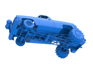 Old school pulling truck 2wd Scale 1 to 25 Modelo de Impressão 3D