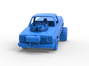 Old school pulling truck 2wd Scale 1 to 25 Modelo de Impressão 3D