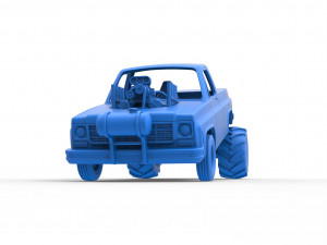 Old school pulling truck 2wd Scale 1 to 25 Modelo de Impressão 3D