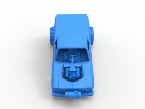 Old school pulling truck 2wd Scale 1 to 25 Modelo de Impressão 3D