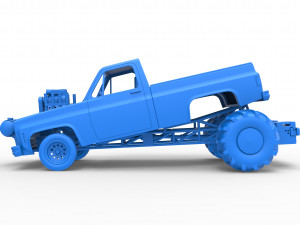 Old school pulling truck 2wd Scale 1 to 25 Modelo de Impressão 3D