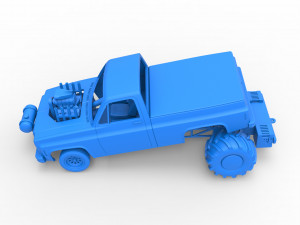 Old school pulling truck 2wd Scale 1 to 25 Modelo de Impressão 3D