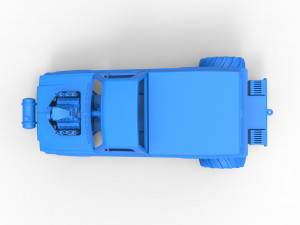 Old school pulling truck 2wd Scale 1 to 25 Modelo de Impressão 3D