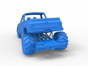 Old school pulling truck 2wd Scale 1 to 25 Modelo de Impressão 3D
