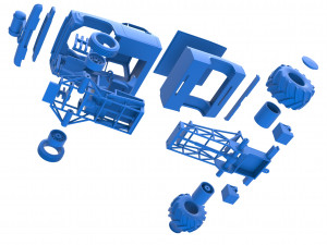 Old school pulling truck 2wd Scale 1 to 25 Modelo de Impressão 3D