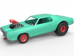 Pulling truck 2wd with Car shell Scale 1 to 25 3D Print Model