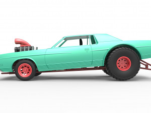Pulling truck 2wd with Car shell Scale 1 to 25 Model Cetak 3D