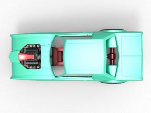 Pulling truck 2wd with Car shell Scale 1 to 25 Model Cetak 3D
