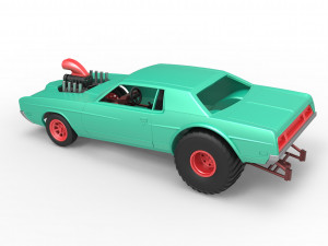 Pulling truck 2wd with Car shell Scale 1 to 25 Model Cetak 3D
