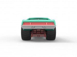 Pulling truck 2wd with Car shell Scale 1 to 25 Model Cetak 3D