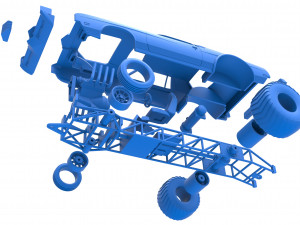 Pulling truck 2wd with Car shell Scale 1 to 25 Model Cetak 3D