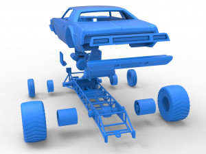 Pulling truck 2wd with Car shell Scale 1 to 25 Model Cetak 3D
