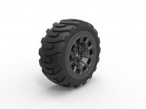 Demolition derby rear wheel 2 Scale 1 to 25 Model Cetak 3D